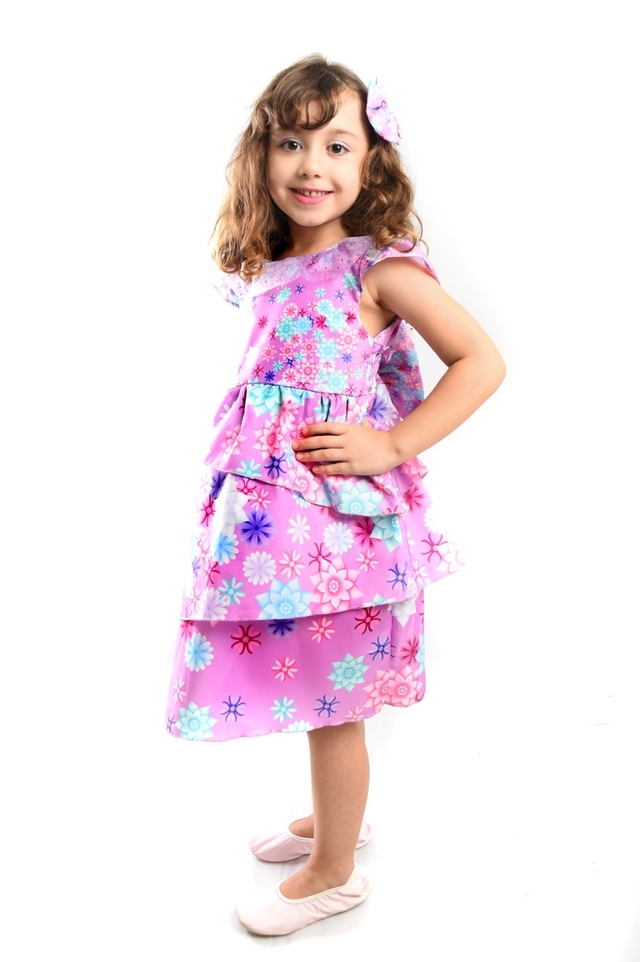 Fantasia Vestido Encanto Isa Infantil Festa Luxo