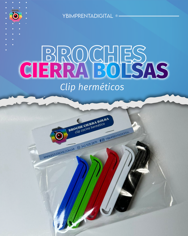 Broche Cierra Bolsa Clip X4 / Clip Cocina, Hermetico