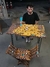 Mesa em madeira e ferro - grafitada - Pimp Estoque