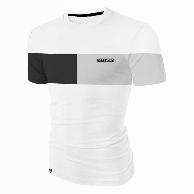 Camiseta Camisa Masculina Branca Slim Fit 100% Algodão Personalizada