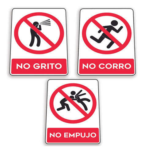 Se Alamientos Escolar No Grito No Corro No Empujo X Cm