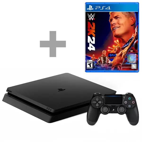 Console Sony PlayStation 4 Slim 500GB CUH-2200A (JP) Full HD + Jogo WWE  2K24 - Jet Black