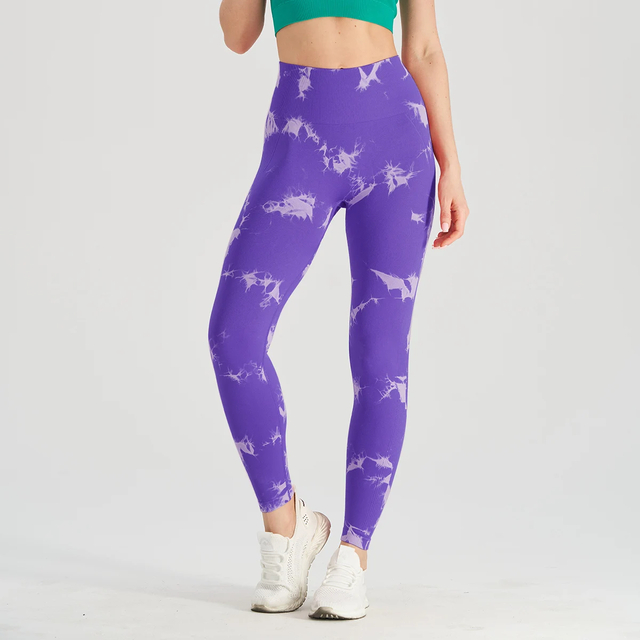 Leggings Esportivas para Yoga com tie-dye e controle de Barriga, Levan