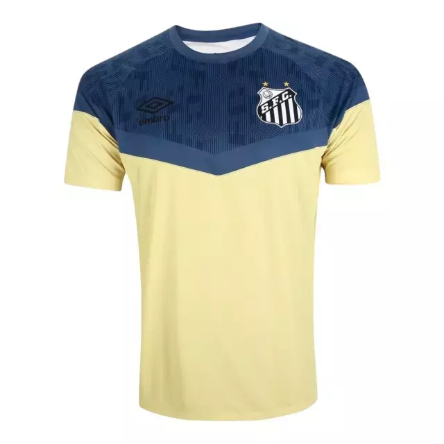 Camisa Santos Treino Torcedor Umbro Masculina Amarela E Azul