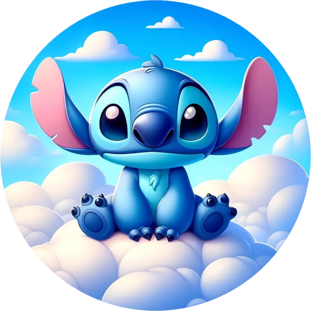 Painel Redondo Stitch Azul C U Comprar Em Pontec