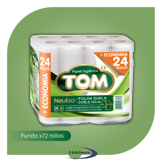 Papel Higienico Tom Doble Hoja Mts Distrimax