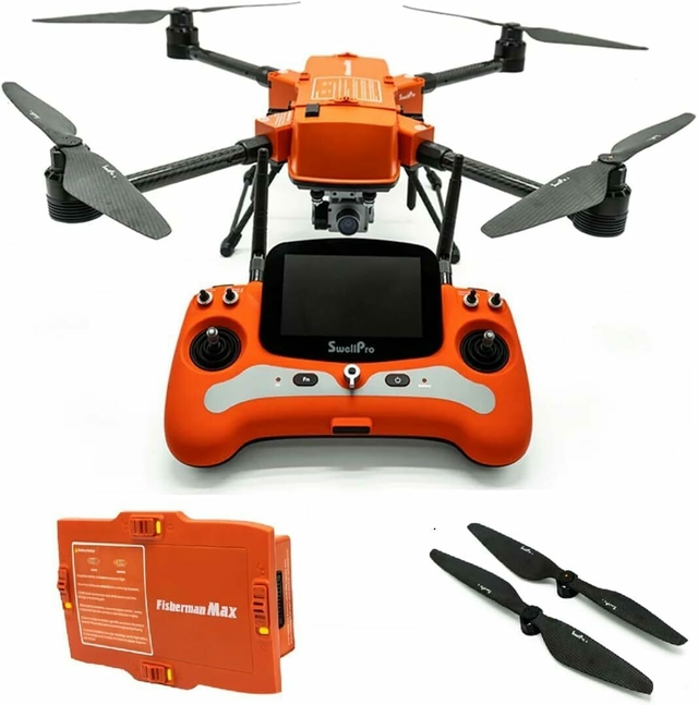 Swellpro Fisherman MAX Dron de Pesca 4K Carga 3.5kg Impermeable IP67 Finder de Peces FD2 Negro