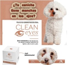 Clean Eyes elimina las manchas producidas por las lágrimas y saliva en perros y gatos