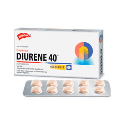 El Diurene 40 es un diurético via oral en comprimidos birranurados palatables del Laboratorio Holliday Scott 