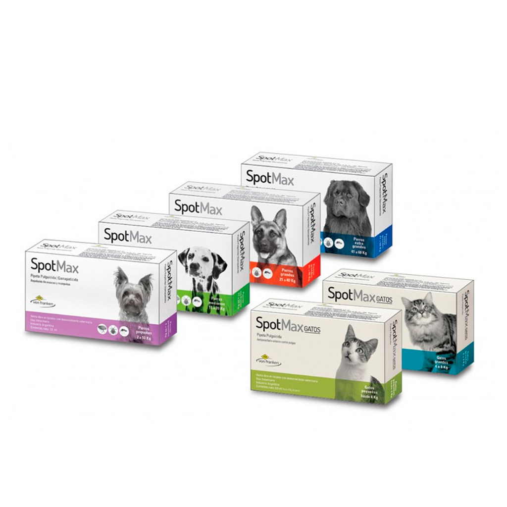 Pipetas Spotmax Pulguicida Garrapaticida Repelente Para Perros Y Gatos