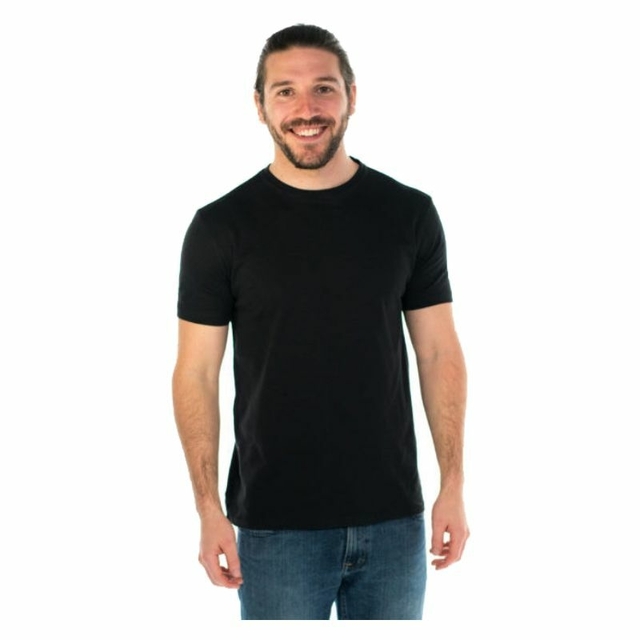 Remera Unisex Algodon Peinado Negro