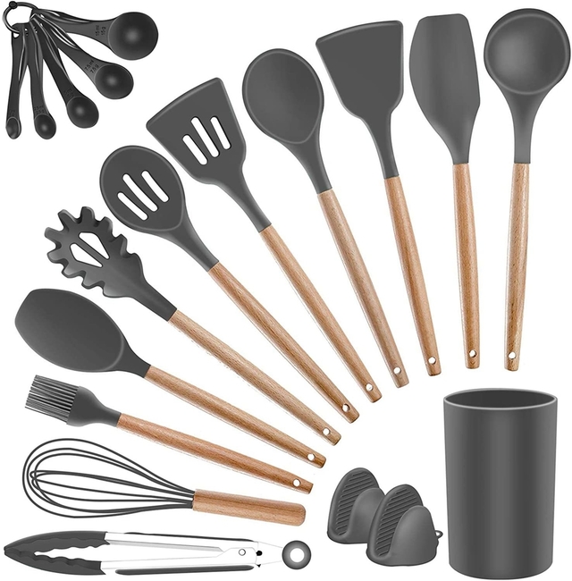 Set Premium de utensilios de cocina fabricados en silicona de grado  alimenticio y acero…