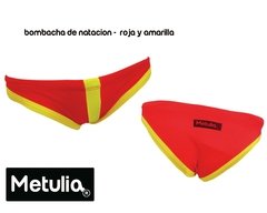 Bombacha natacion sport mujer Amarillo y Rojo resiste-cloro /BOM205D - comprar online