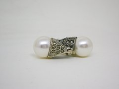 Aros Lady Di 8 mm- Plata y marquesitas