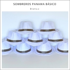 Sombrero Panama Basico Blanco - PACK X 10 - tienda online