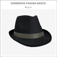 Sombrero Panama basico negro - Pack x 10 - comprar online