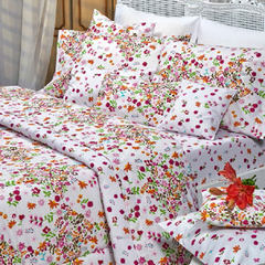 Sabana Danubio Romantica 180 Hilos King Size Diseño Multicolor