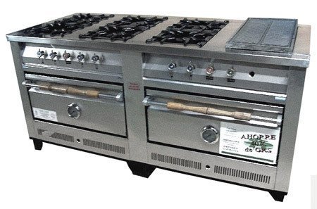 Cocina a gas de 6 hornillas + horno y plancha – Catalogo Virtual