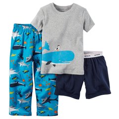 Talle: 12 y 18 Meses Carter's - Pijama 3 Piezas Algodón Sky Whale