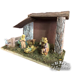 Pesebre con Cabaña 30x20cm, incluye 7 figuras de 10cm - comprar online