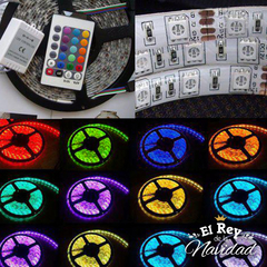 Cinta Led 5050 RGB 5mts 16 colores con transformador y Control Remoto - comprar online