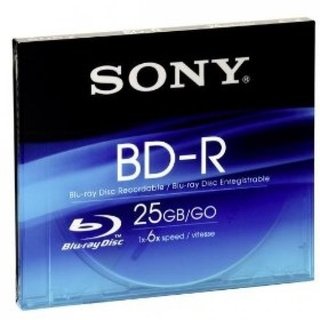 Mídia Sony Blu-Ray BD-R 25GB 1-6x Speed, BD-R25GB