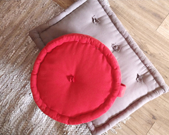 Almohadón tatami redondo puff en panamá artesanal sustentable rehutilizable con manija - tienda online