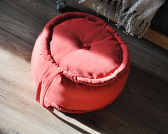 Almohadón tatami redondo puff en panamá artesanal sustentable rehutilizable con manija - FENIX manufactura de muebles