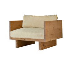 Sillón Cushion 3 cuerpos sustentable en madera y textil fibras naturales en internet