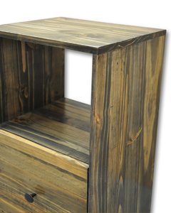 Mesa de luz modelo Japonesa en madera sustentable de pallet reciclado con cajón - FENIX manufactura de muebles