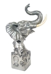 7777 - ESTATUETA CABEÇA ELEFANTE PINT PEWTER 38CM