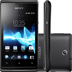 SMARTPHONE SONY XPERIA E DUAL CHIP ANDROID 4.0 TELA 3.5" 3G Wi-Fi CÂMERA 3.2MP - PRETO