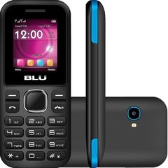 Celular Desbloqueado Blu Z3Z090 Preto/Azul com Dual Chip, Tela de 1.8?, Câmera VGA, Bluetooth, MP3 e Rádio FM
