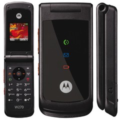 Celular Motorola W270 Preto/Laranja MP3, Rádio FM, Fone de Ouvido e Cartão 512MB