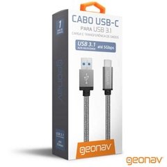 Cabo Adaptador USB-C para Micro USB 3.0 com 1,5 m Cinza Geonav I4UCC02CNZ