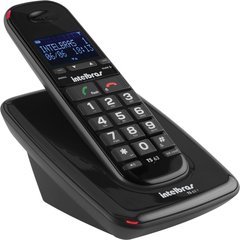 Telefone sem Fio Intelbras TS 63 com Teclas Grandes Luminosas, Display, Identificador de Chamada e Viva Voz - Preto