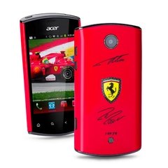 celular Acer Liquid mini Ferrari, processador de 600Mhz, Bluetooth Versão 2.1,Android 2.3.4 Gingerbread, Quad-Band 850/900/1800/1900