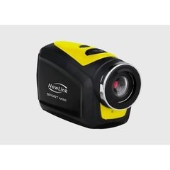 Filmadora Sport Mini Newlink FS202 HD, Visor Digital Preto e Branco - Preta/Amarelo