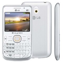 Celular Desbloqueado LG C397 Branco Com Dual Chip, Teclado Qwerty, Câmera 2MP, Wi-Fi, MP3, Rádio FM, Bluetooth, Fone E Cartão 2GB