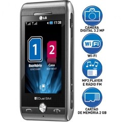 Celular Desbloqueado LG GX500 Preto c/ Leitor Dois Chips, Câm. 3.2MP, Wi-Fi, Bluetooth, Touchscreen - comprar online