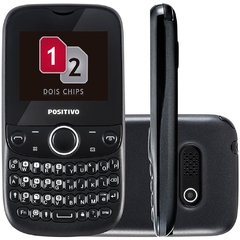 Celular Positivo P80 Preto com Dual Chip, Tela 2.0", Câmera, Rádio FM, MP3/MP4, Bluetooth e TV Analógica