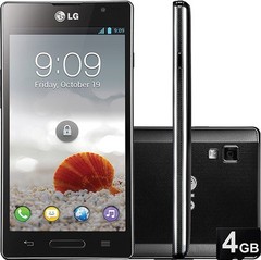 Smartphone LG OPTIMUS L9 P768 PRETO, com Tela de 4.7, Android 4.0, Câmera 8MP, Dual-Core, 3G, Wi-Fi, FM, MP3 e Cartão 4GB