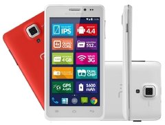 Smartphone Multilaser MS5 P3310 BRANCO Com Tela IPS 4,5", Dual Chip, Android 4.2, Câmera 8MP, Wi-Fi, 3G, Bluetooth E Processador Quad Core De 1.3 GHz