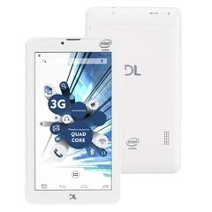 Tablet DL TabPhone 710 com Função Celular (Faz e Recebe Ligação),Tela 7", 3G, Dual Chip, WiFi, Câmera, Android 5.0 e Processador Intel QuadCore branco