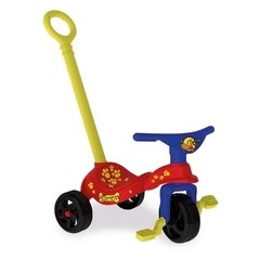 Triciclo Xalingo Cachorrinho com Empurrador - Vermelho/Azul