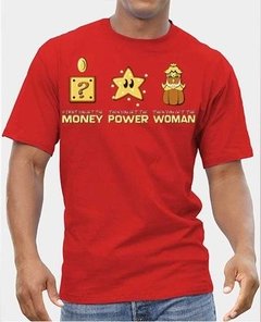 Playera O Camiseta Mario Bross Poder Y Dinero 1 2 3 - comprar en línea