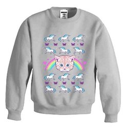 Sudadera Gatos Arcoiris Unicornio Colores Pastel Mariposa - comprar en línea