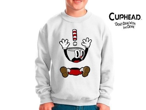 Sudadera Afelpada Negra Niña/niño Cuphead Videojuego