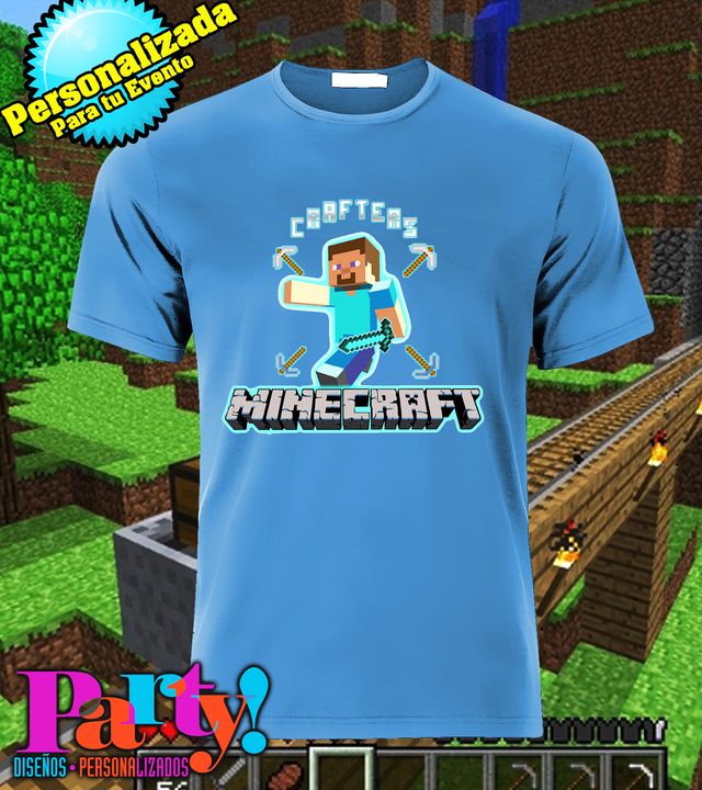 Camiseta cumpleaños Minecraft personalizada. Minecraft birthday