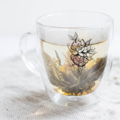 Taza de Vidrio - Flores